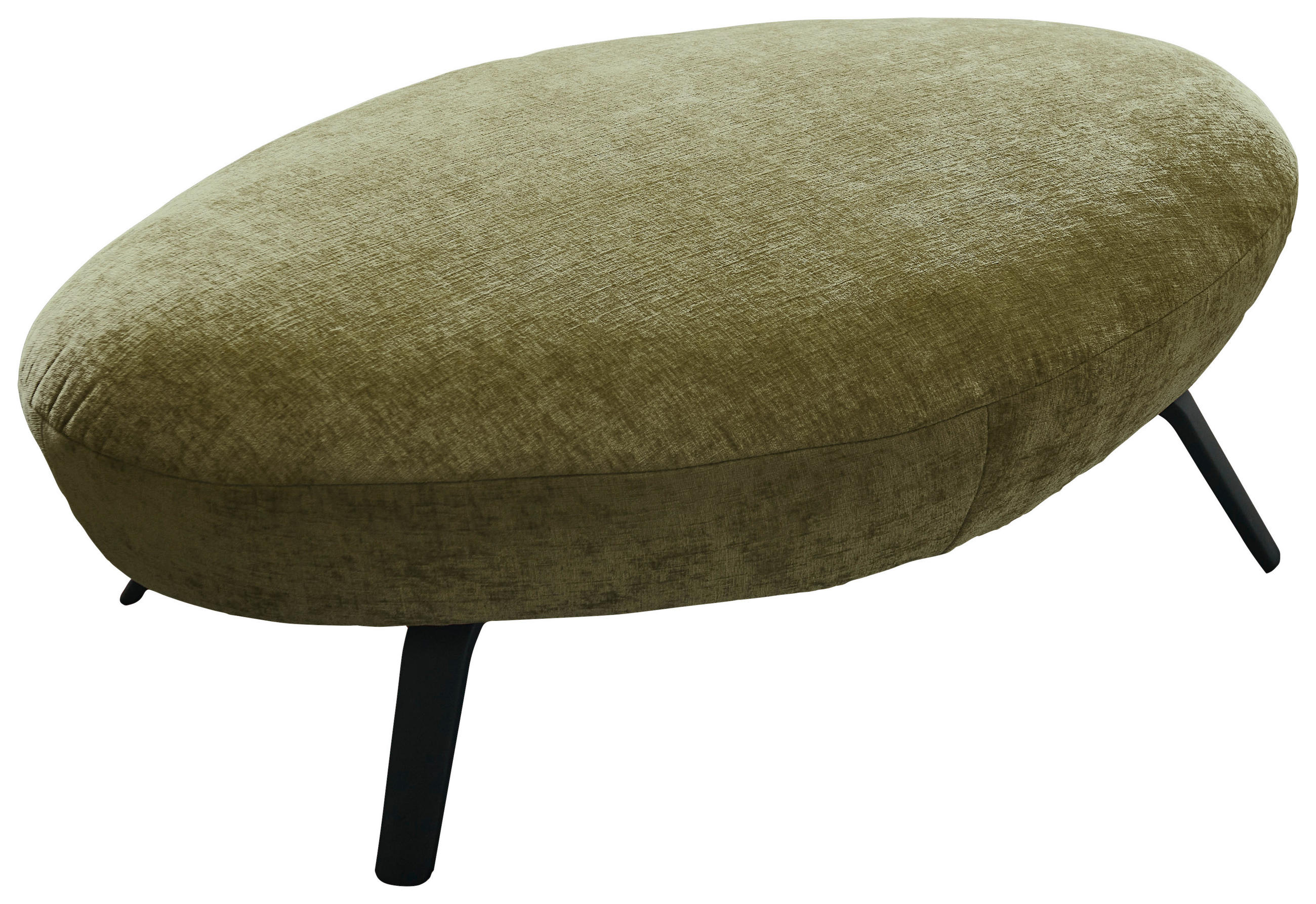 HOCKER Flachgewebe Olivgrün  - Schwarz/Olivgrün, Design, Textil/Metall (117/43/78cm) - Moderano