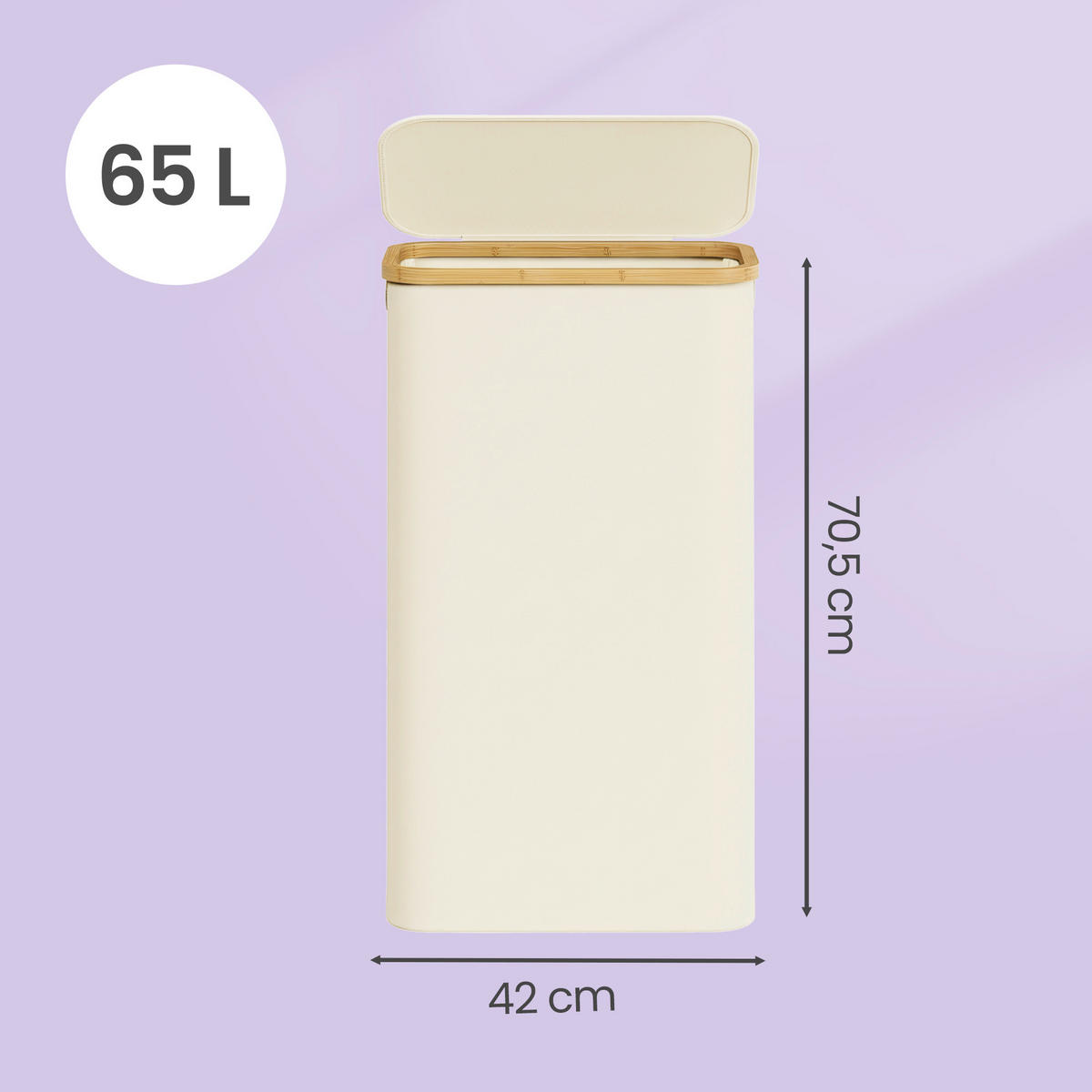 WÄSCHEKORB - Creme, Trend, Naturmaterialien/Kunststoff (42/70,5/22,5cm) - Boxxx