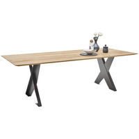 ESSTISCH Eiche massiv rechteckig Eichefarben  - Eichefarben/Anthrazit, Design, Holz/Metall (240/100/75cm) - Dieter Knoll