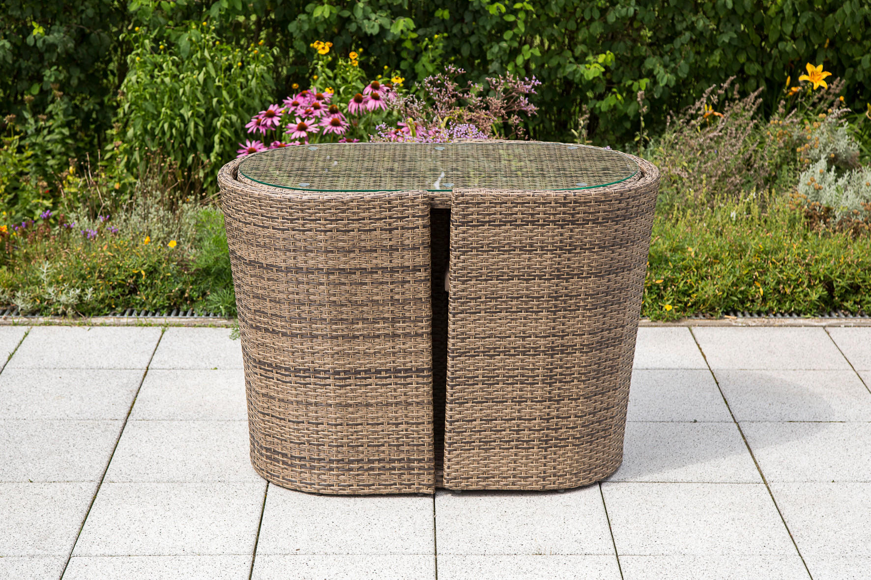 GARTENSET 4-teilig  - Naturfarben, MODERN, Kunststoff/Textil - Gardenson