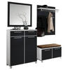 GARDEROBE 5-teilig  in 175/195/40 cm  - Hellbraun/Weiss, Design, Glas/Holzwerkstoff (175/195/40cm)