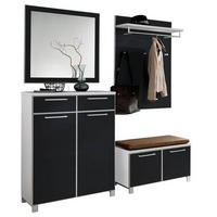 GARDEROBE 5-teilig  in 175/195/40 cm  - Hellbraun/Weiss, Design, Glas/Holzwerkstoff (175/195/40cm)
