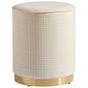 HOCKER in Textil, Holzwerkstoff Beige  - Beige, Design, Holzwerkstoff/Textil (35/44/35cm) - MID.YOU