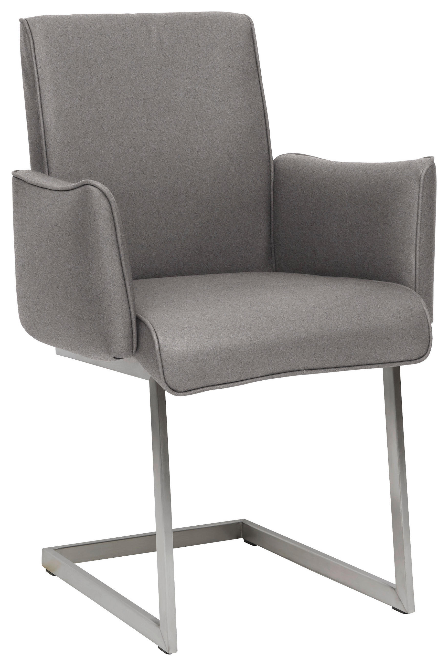 ARMLEHNSTUHL  in Stahl Mikrofaser  - Edelstahlfarben/Grau, Design, Holzwerkstoff/Textil (63/91/60cm) - Dieter Knoll