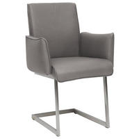 ARMLEHNSTUHL  in Stahl Mikrofaser  - Edelstahlfarben/Grau, Design, Holzwerkstoff/Textil (63/91/60cm) - Dieter Knoll