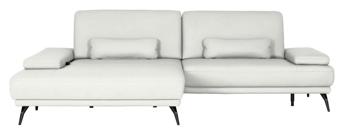 ECKSOFA JOOP! STUDIO in Echtleder Weiß  180/301 cm  - Schwarz/Weiß, KONVENTIONELL, Leder/Metall (180/301cm) - Joop!