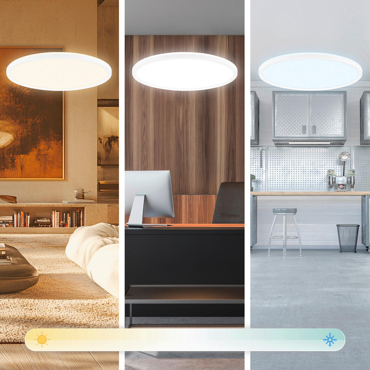 LED-PANEEL Tava A 42/3 cm   - Weiß, Basics, Kunststoff (42/3cm)