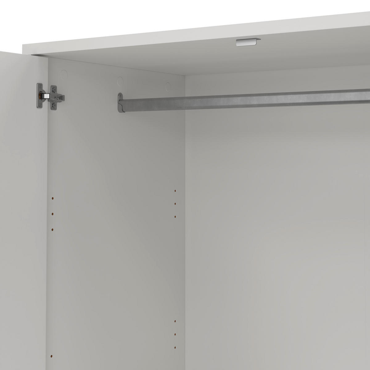 DULAP CU UȘI ROTATIVE alb  - argintiu/alb, Konventionell, metal/material pe bază de lemn (149/202/58cm) - Boxxx
