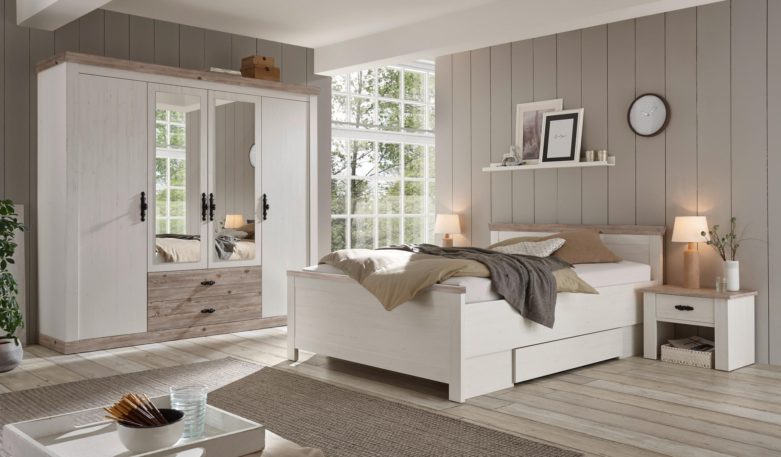 SCHLAFZIMMER Pinienfarben, Hellbraun  - Hellbraun/Pinienfarben, Design, Holzwerkstoff - MID.YOU