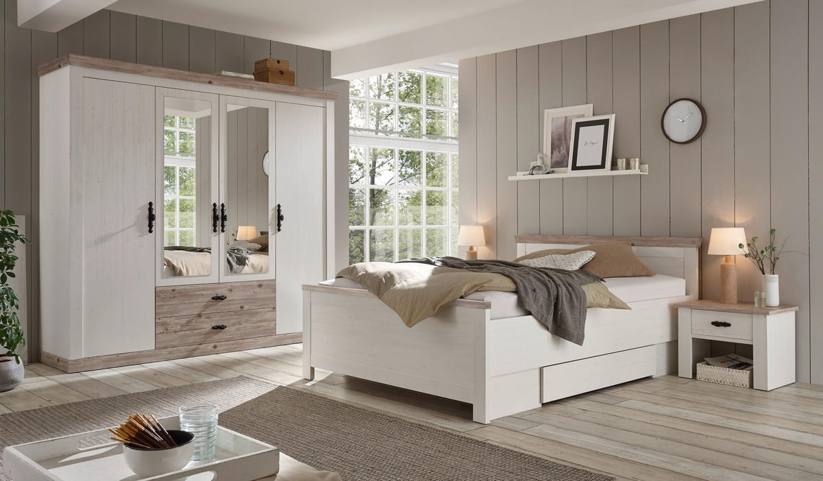 SCHLAFZIMMER Pinienfarben, Hellbraun  - Hellbraun/Pinienfarben, Design, Holzwerkstoff - MID.YOU