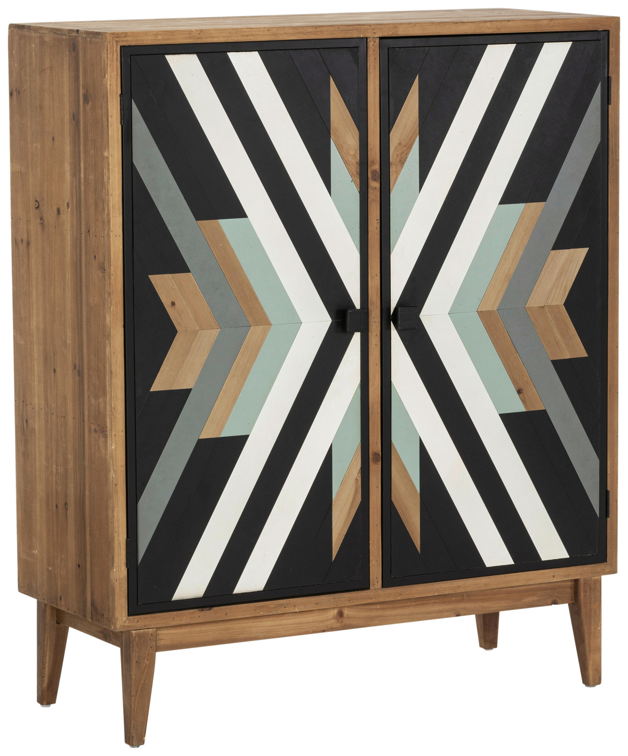 KOMMODE  in 100/120.5/42 cm  - Multicolor/Schwarz, KONVENTIONELL, Holz/Holzwerkstoff (100/120.5/42cm) - Livetastic