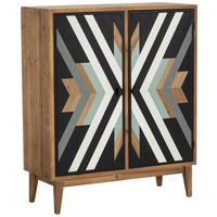 KOMMODE  in 100/120.5/42 cm  - Multicolor/Schwarz, KONVENTIONELL, Holz/Holzwerkstoff (100/120.5/42cm) - Livetastic