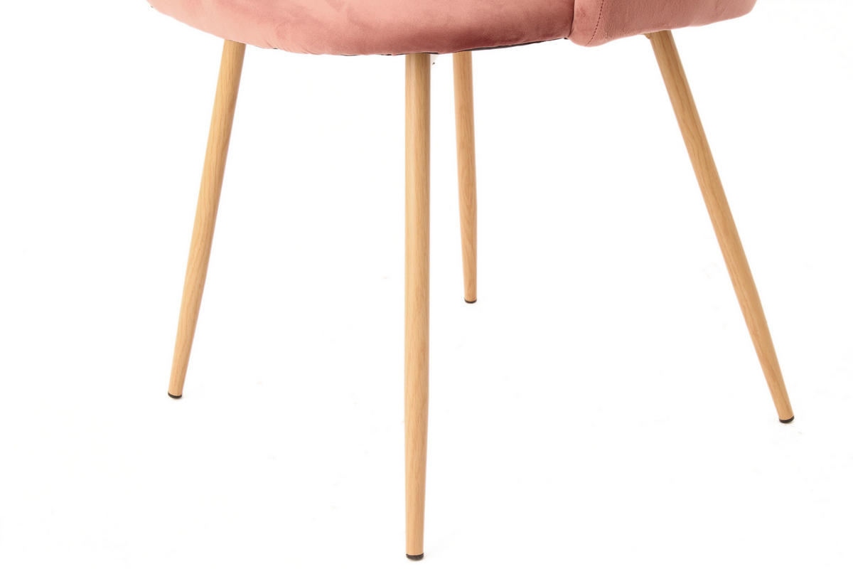 STUHL-SET 2 Stück  in Stahl  - Rosa, Design, Kunststoff/Metall (54/84/56cm) - Kayoom