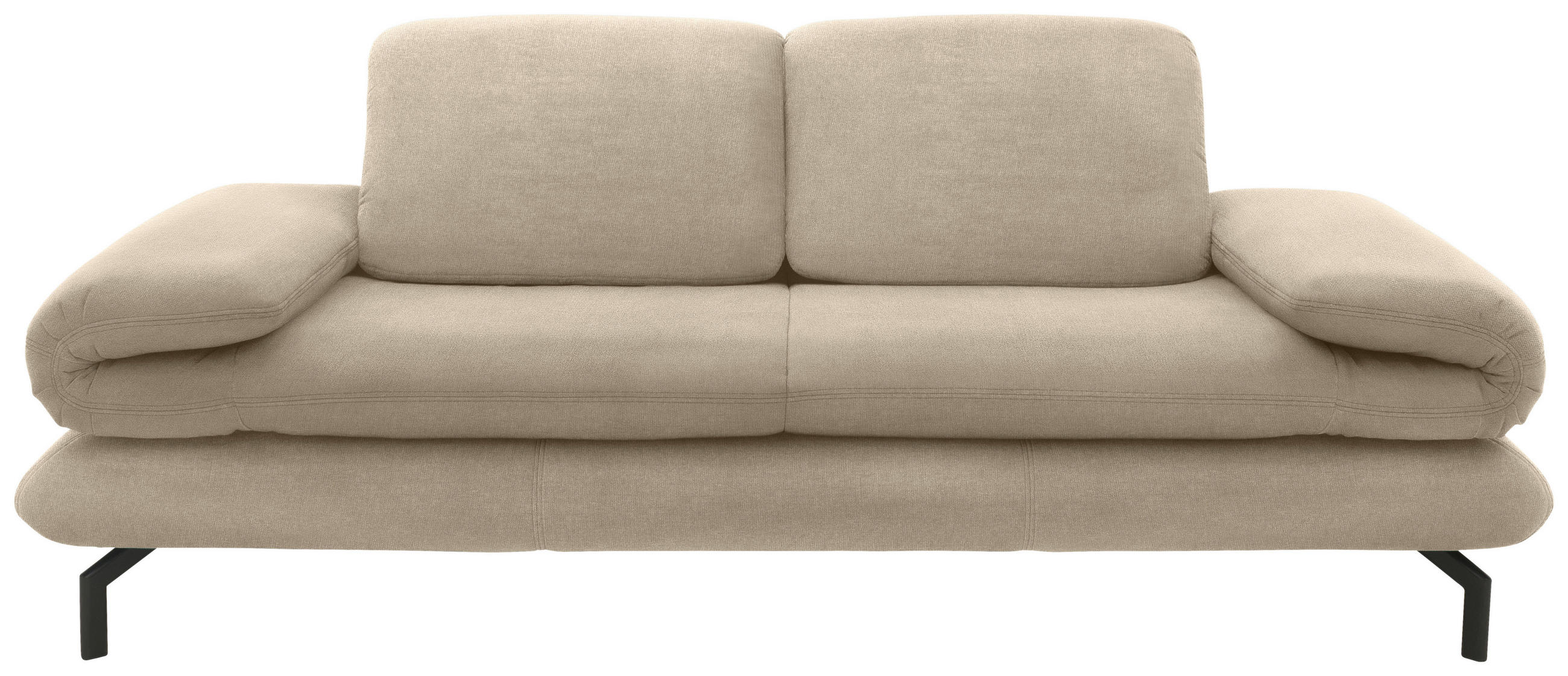 2-SITZER-SOFA Webstoff Beige  - Beige/Schwarz, Design, Textil/Metall (204 (264)/83 (110)/98cm) - LOOKS by W.Joop