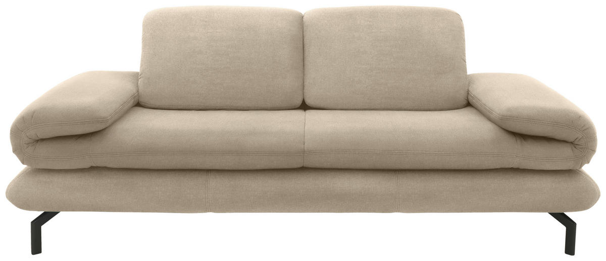 2-SITZER-SOFA Webstoff Beige  - Beige/Schwarz, Design, Textil/Metall (204 (264)/83 (110)/98cm) - LOOKS by W.Joop