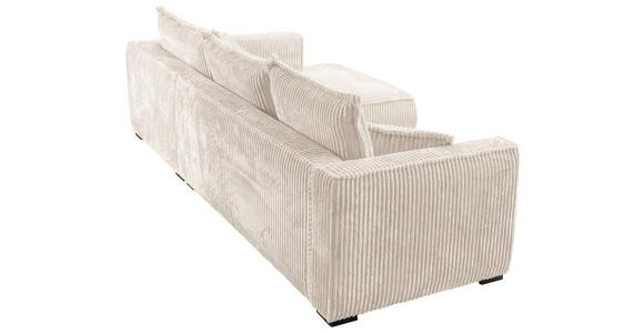 ECKSOFA Creme Cord  - Creme/Schwarz, MODERN, Holz/Textil (322/208cm) - Carryhome