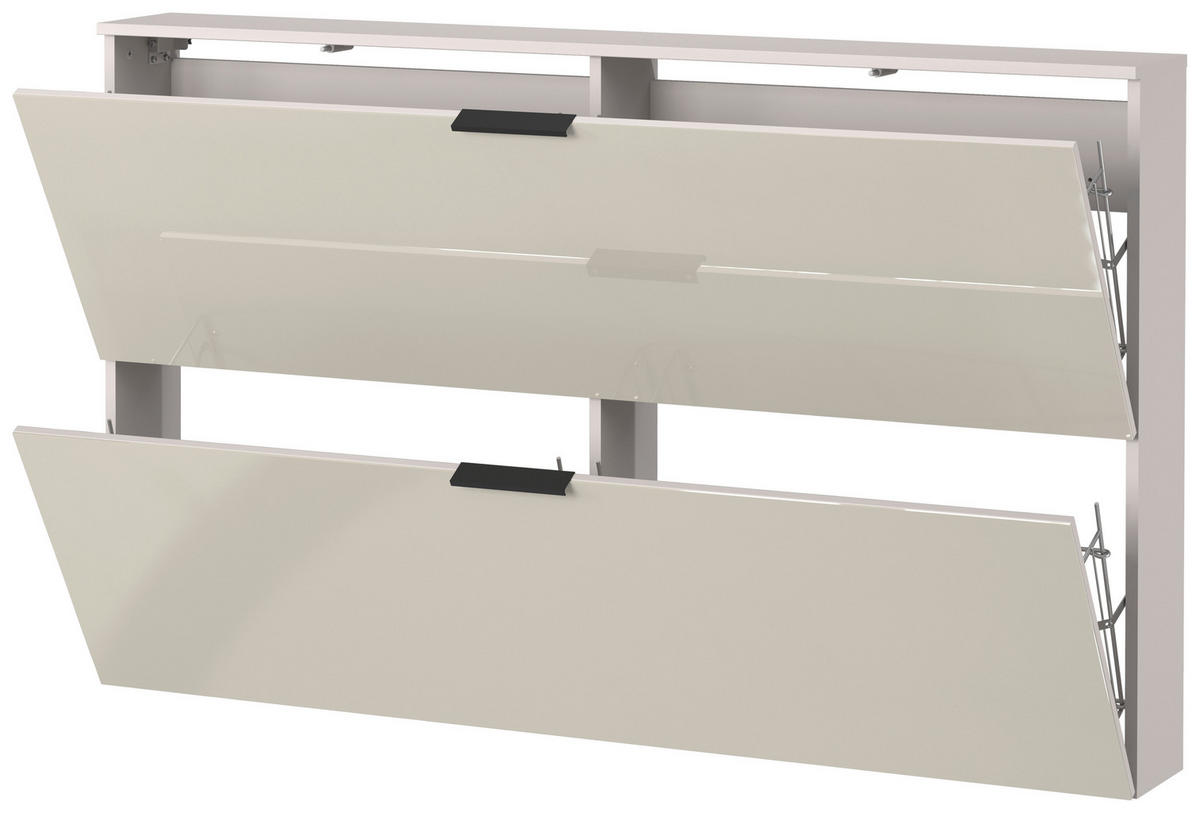SCHUHSCHRANK Kaschmir  - Kaschmir/Schwarz, Design, Glas/Holzwerkstoff (140/85/19cm)
