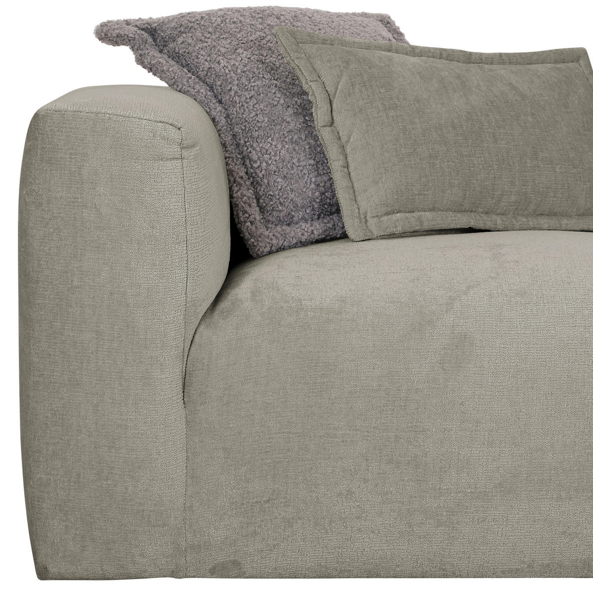 ECKSOFA in Chenille Hellgrau  - Hellgrau/Schwarz, Design, Kunststoff/Textil (280/175cm) - Landscape