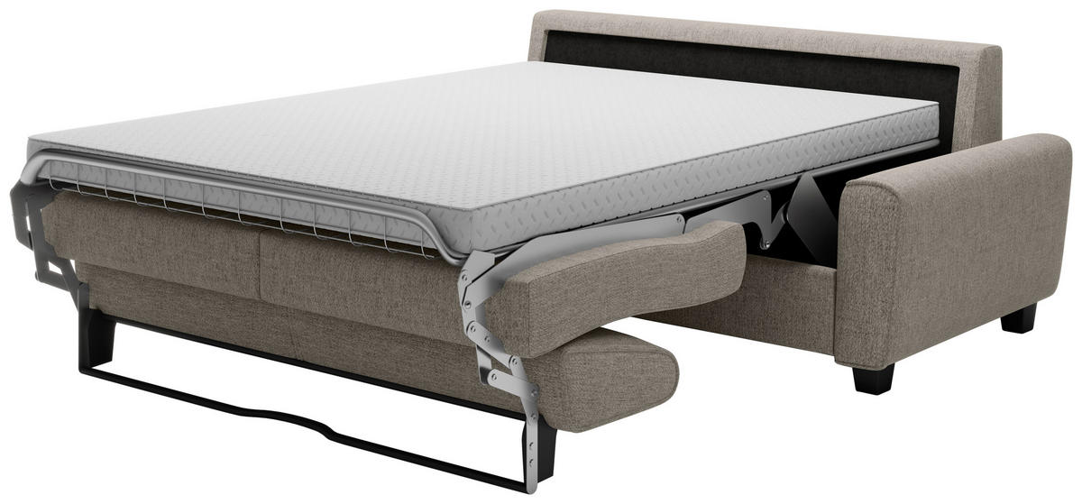 SCHLAFSOFA in Textil Hellbraun  - Hellbraun/Schwarz, Design, Kunststoff/Textil (203/69-82/99cm) - Welnova