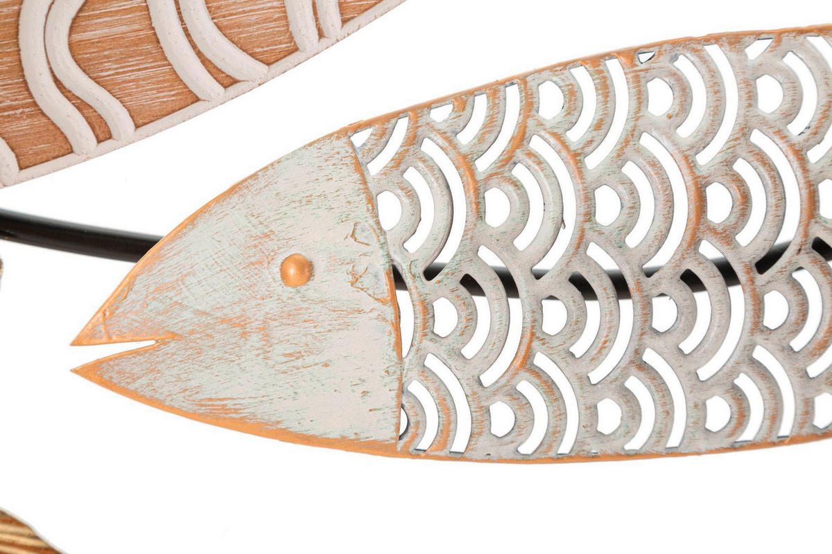WANDDEKO  118/46.4/5.7 cm   - Naturfarben/Weiß, Basics, Holzwerkstoff/Metall (118/46.4/5.7cm)