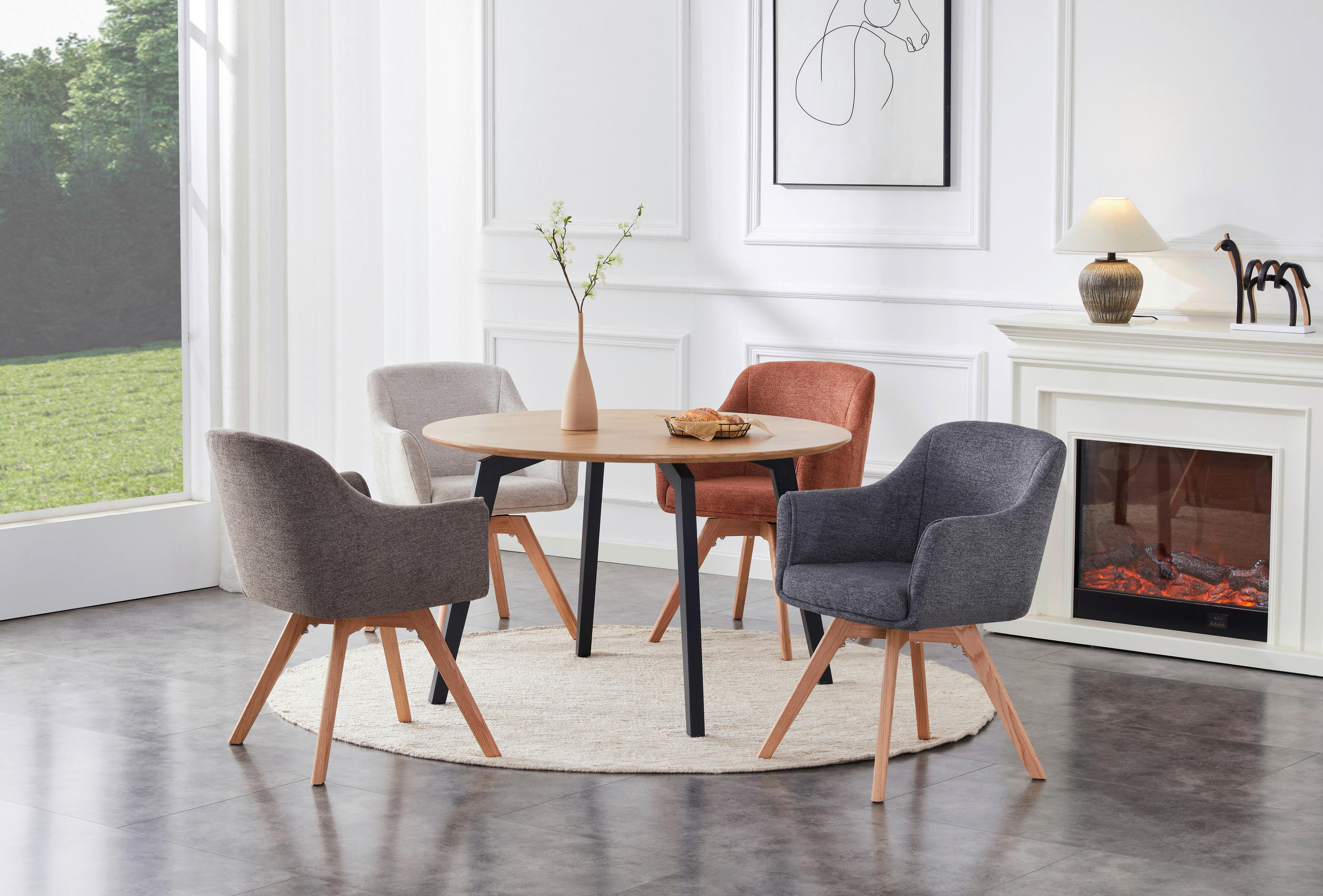 ARMLEHNSTUHL in Holz, Metall, Textil Creme  - Creme/Naturfarben, KONVENTIONELL, Holz/Textil (61/85,5/63,5cm) - Livetastic