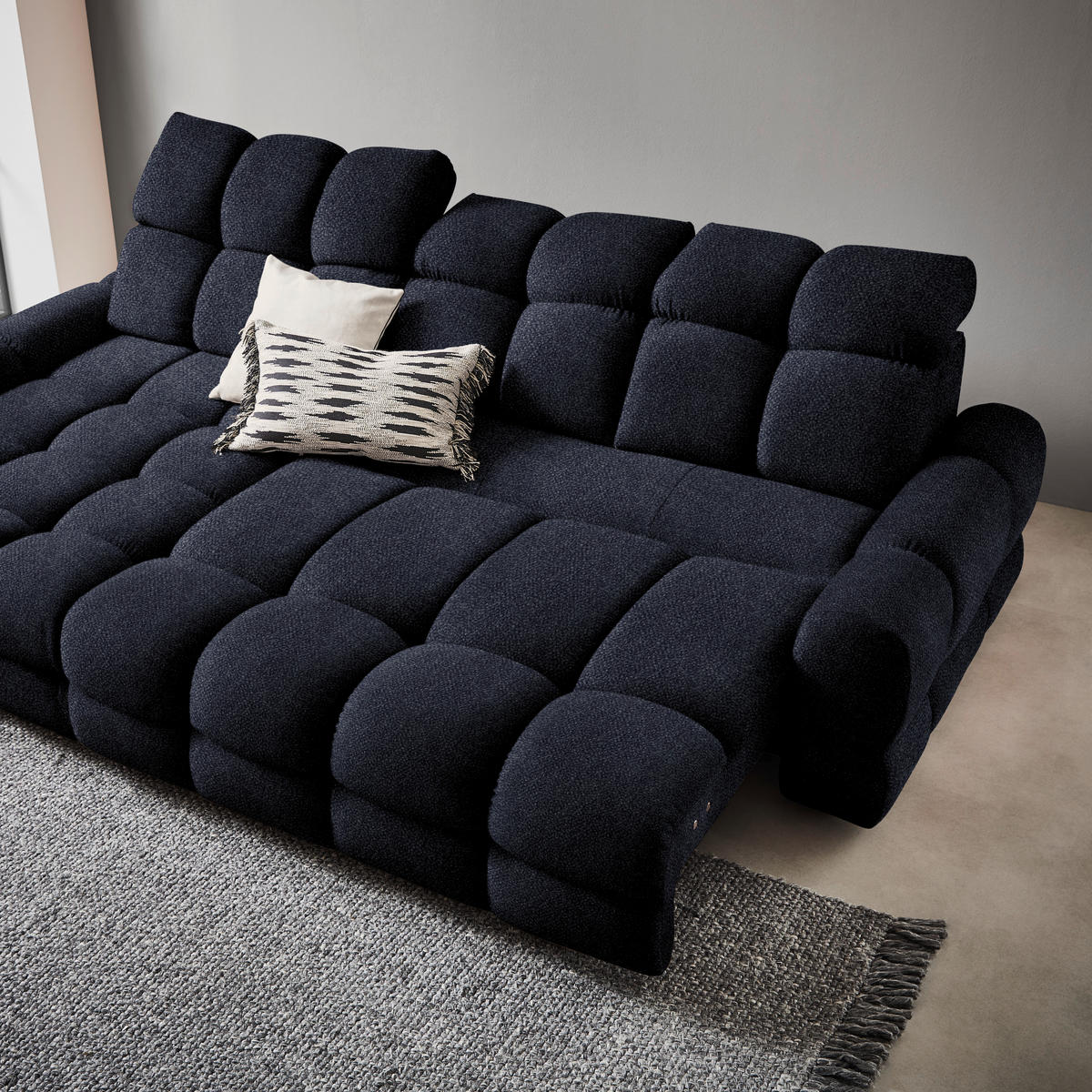 HÖRNSOFFA i velour mörkgrå  - mörkgrå/svart, Design, textil/plast (178/283cm) - Welnova
