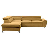 ECKSOFA in Flachgewebe Currygelb  - Currygelb/Schwarz, Design, Textil/Metall (200/250cm) - Stylife