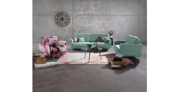 ZWEISITZER-SOFA in Textil Braun, Orange - Braun/Orange, Design, Holz/Textil (154/90/93cm) - Hom`in