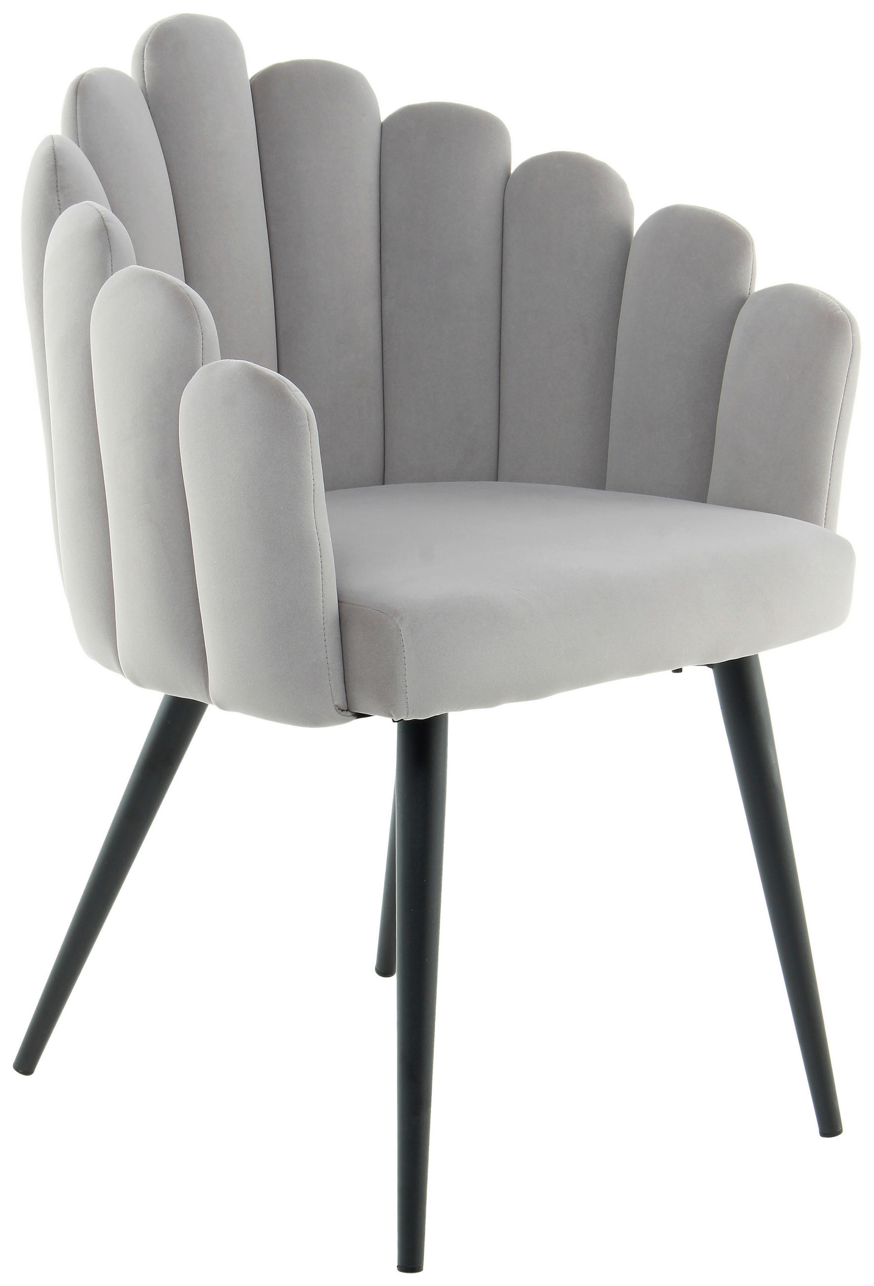 ŽIDLE S PODRUČKAMI, samet, šedá - šedá/černá, Moderní, kov/textil (61/85/58cm) - MID.YOU