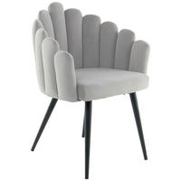 STOLIČKA S PODRÚČKAMI, zamat, sivá - čierna/sivá, Modern, kov/textil (61/85/58cm) - MID.YOU