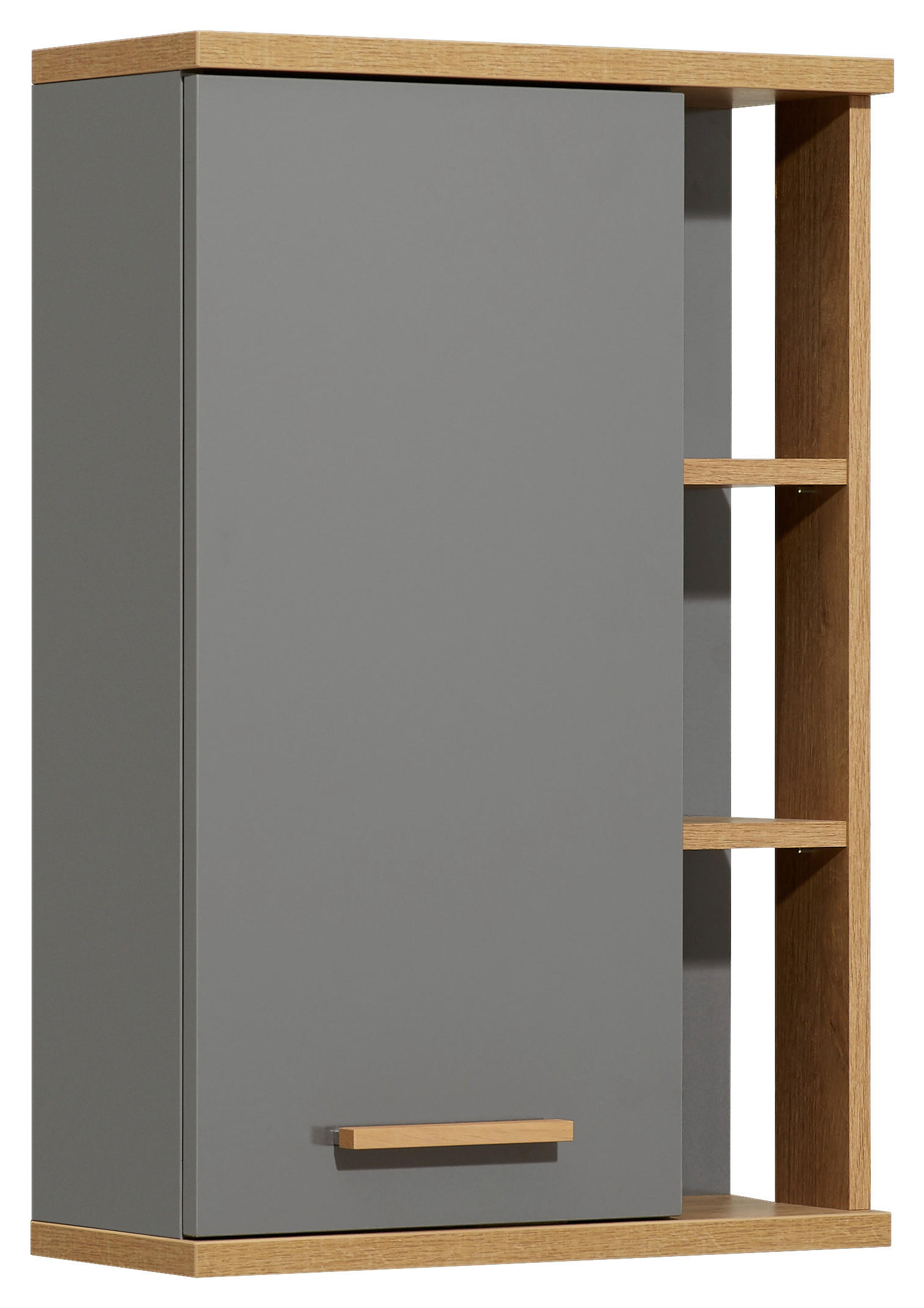 HÄNGESCHRANK 50,5/74,5/20,5 cm  - Eichefarben/Grau, KONVENTIONELL, Glas/Holzwerkstoff (50,5/74,5/20,5cm) - Xora