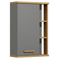 HÄNGESCHRANK 50,5/74,5/20,5 cm  - Eichefarben/Grau, KONVENTIONELL, Glas/Holzwerkstoff (50,5/74,5/20,5cm) - Xora