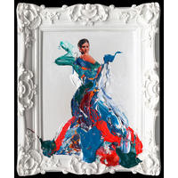 PICTURĂ ÎN ULEI 60/70 cm  - albastru/alb, Trend, plastic/hârtie (60/70cm) - Monee