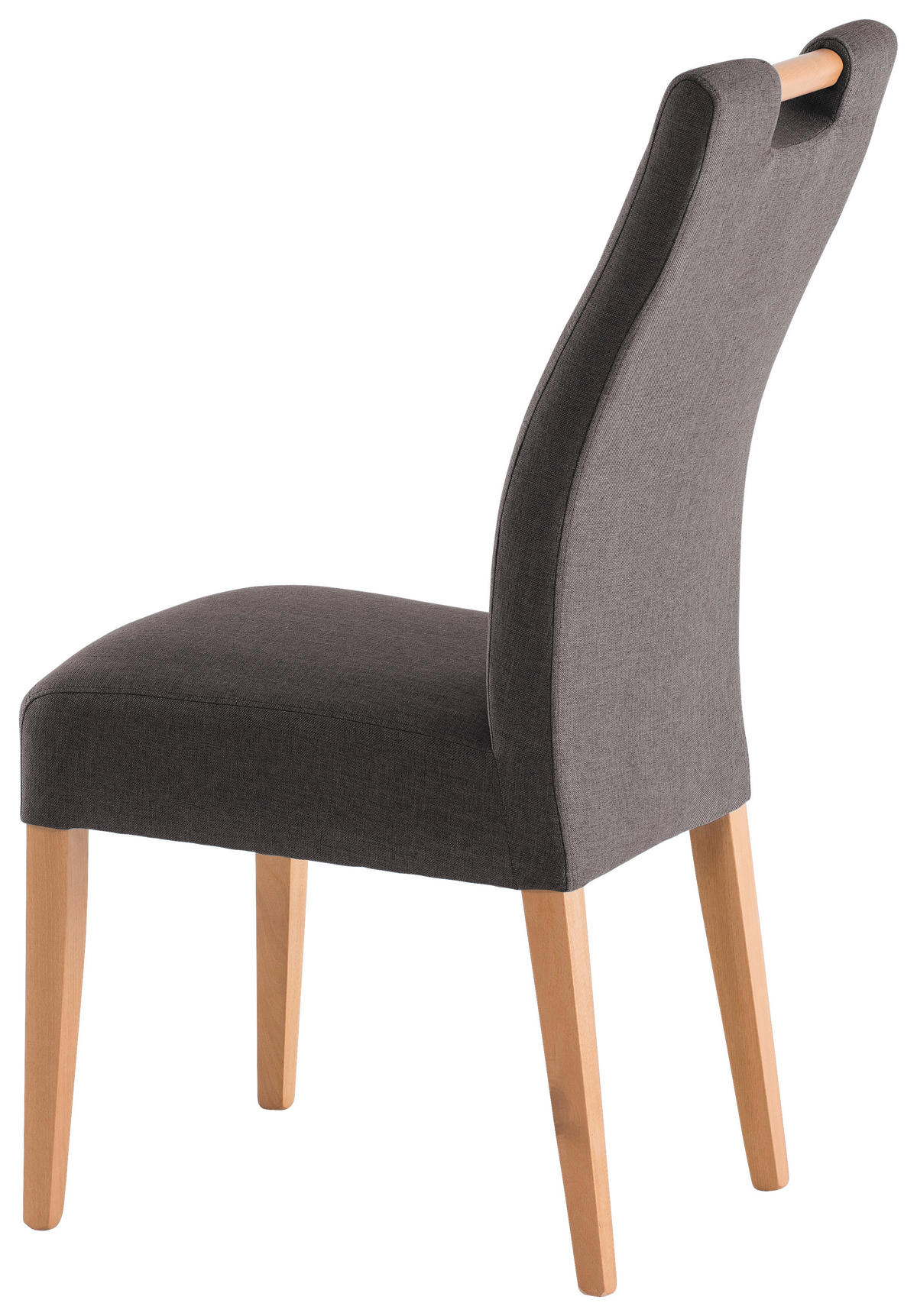 STUHL in Holz, Textil Buchefarben, Dunkelgrau  - Dunkelgrau/Buchefarben, KONVENTIONELL, Holz/Textil (47/100/64cm) - Cantus