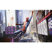 FOTOTAPETE SPIDER-MAN CITY SWING  - Blau, Design, Textil (400/250cm) - Marvel