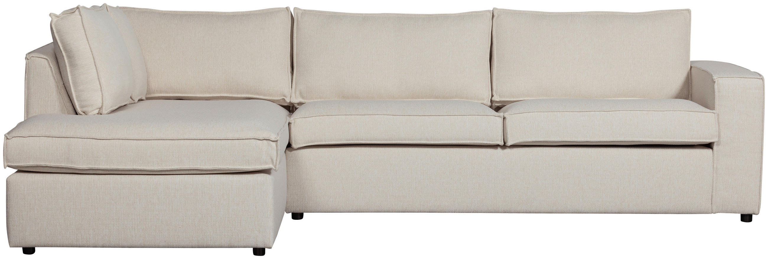 ECKSOFA Thomas in Webstoff Naturfarben  197/283 cm  - Schwarz/Naturfarben, Design, Kunststoff/Textil (197/283cm) - Livetastic