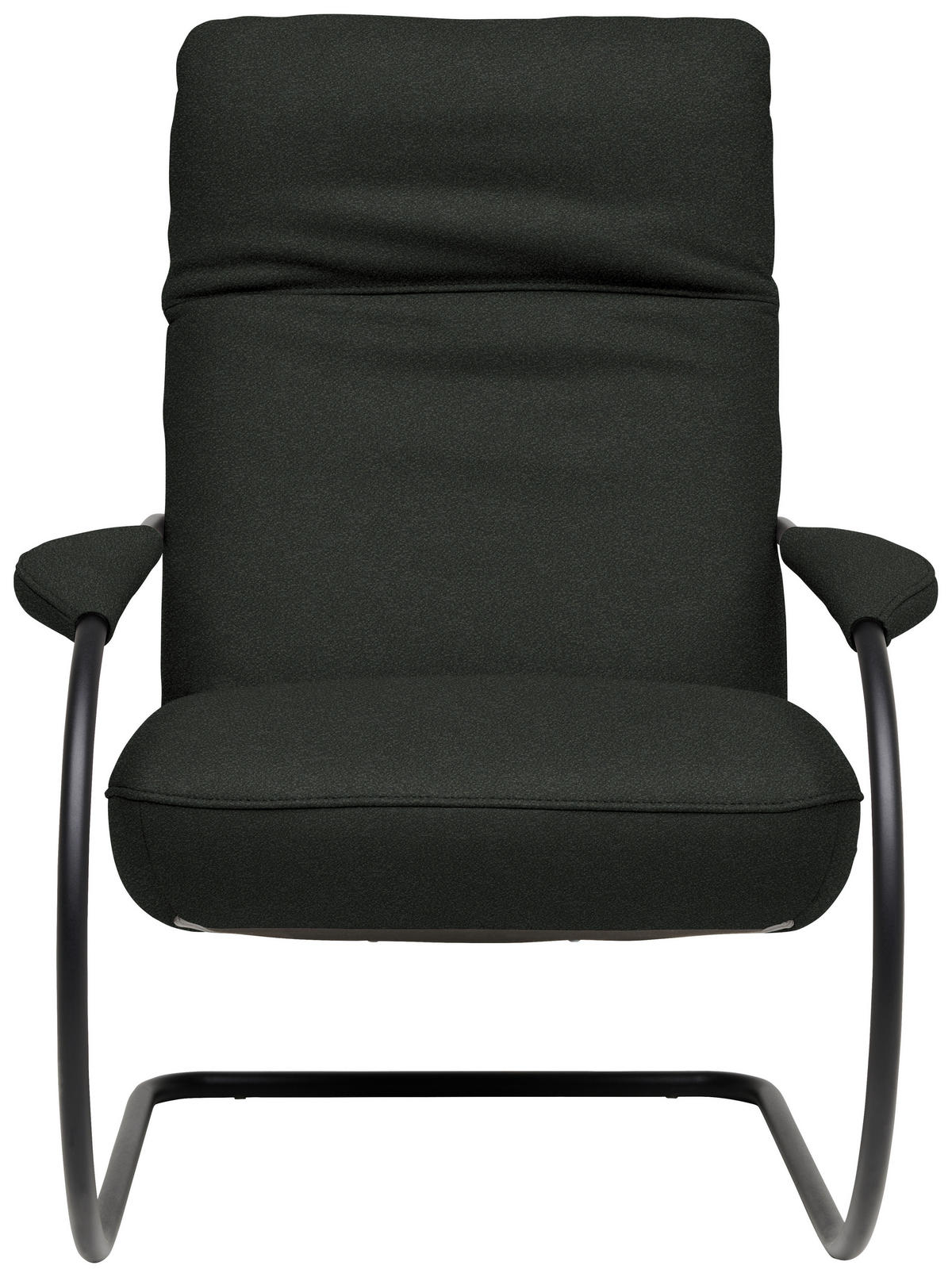 SESSEL in Echtleder Dunkelgrün  - Dunkelgrün/Schwarz, Design, Leder/Metall (80/104/99cm) - Koinor