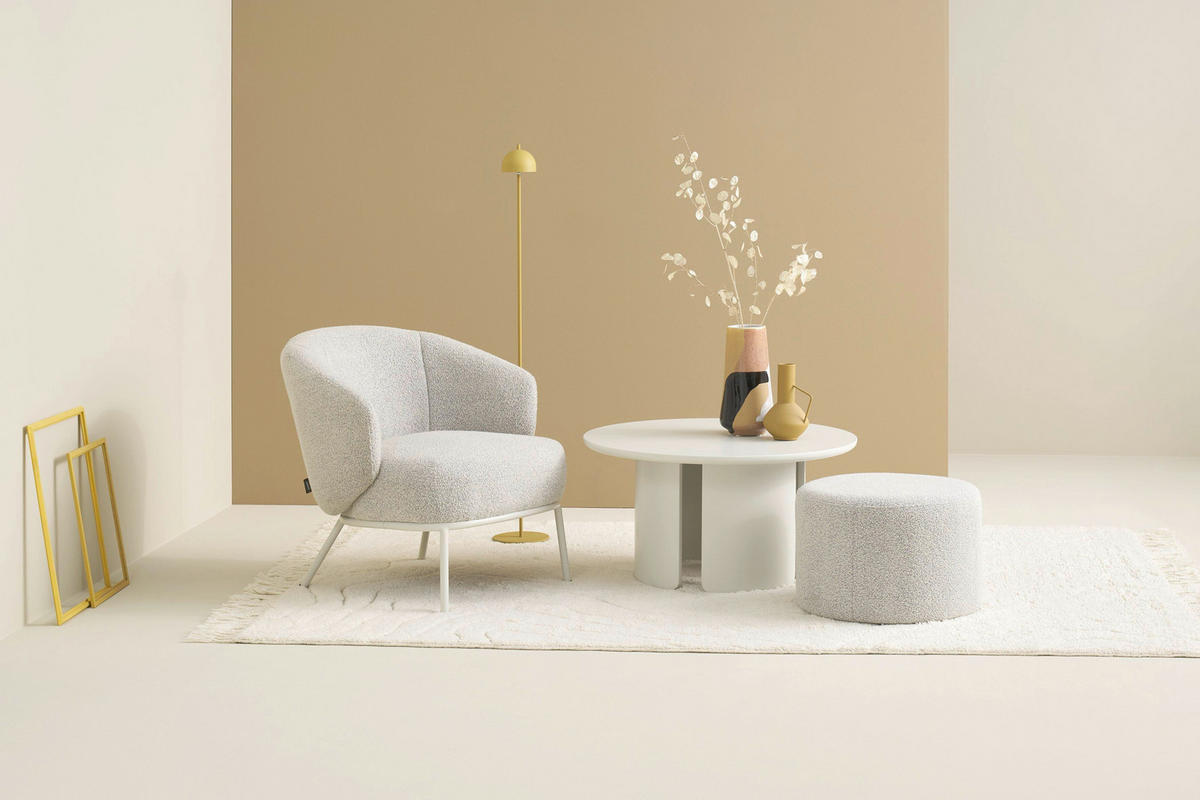 COUCHTISCH 80/80/41 cm MOLDE rund Seidengrau einfacher Aufbau, 2 in 1 Gestell  - Seidengrau, MODERN, Holzwerkstoff (80/80/41cm) - Schöner Wohnen