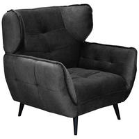 SESSEL in Mikrofaser Anthrazit  - Anthrazit/Schwarz, MODERN, Textil/Metall (103/105/98cm) - MID.YOU