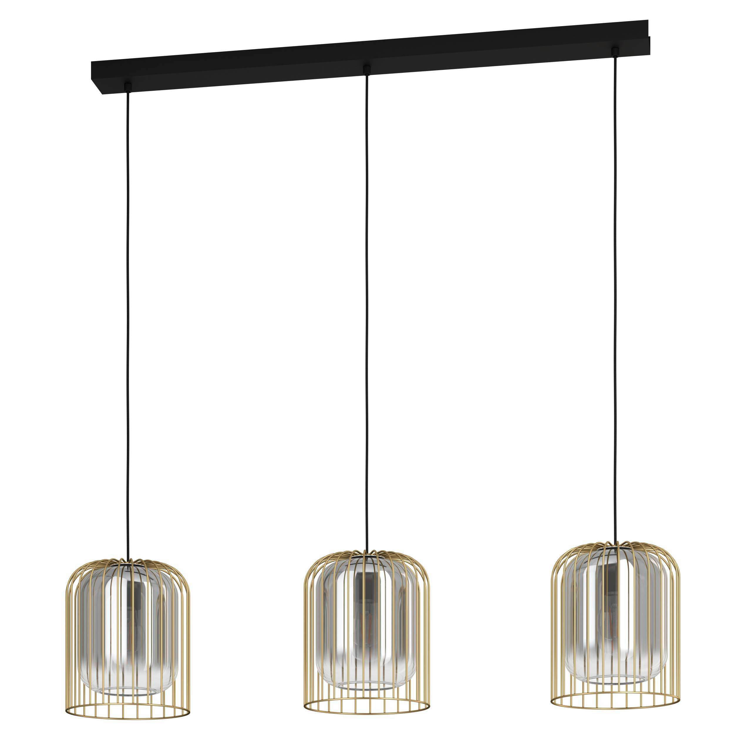HÄNGELEUCHTE 103/17/150 cm   - Goldfarben/Schwarz, Design, Glas/Metall (103/17/150cm) - Eglo
