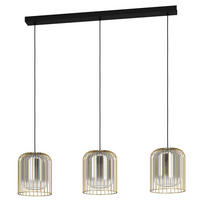 HÄNGLAMPA 103/17/150 cm  - svart/guldfärgad, Design, metall/glas (103/17/150cm) - Eglo