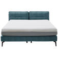 BOXSPRINGBETT 180/200 cm  in Blau  - Blau/Schwarz, Design, Textil/Metall (180/200cm) - Johann Jakob