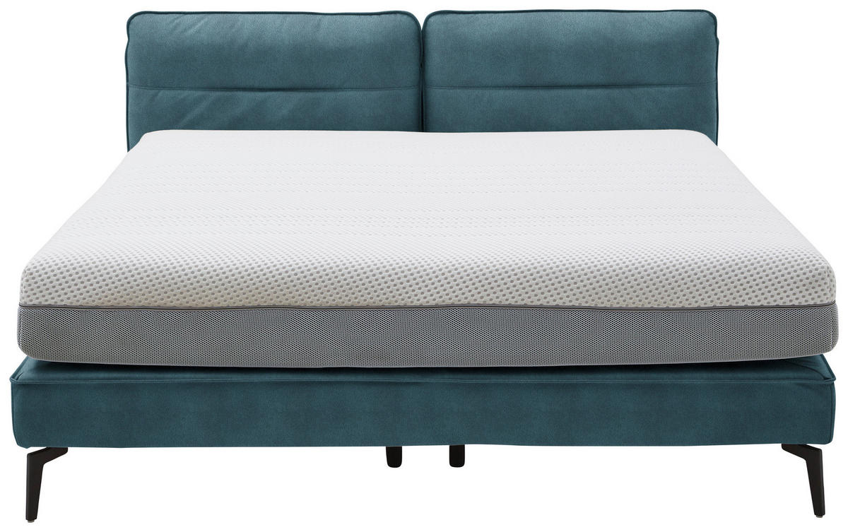 BOXSPRINGBETT 180/200 cm  in Blau  - Blau/Schwarz, Design, Textil/Metall (180/200cm) - Johann Jakob