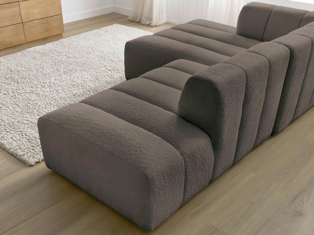 ECKSOFA  ANNECY Taupe Bouclé  - Taupe/Schwarz, MODERN, Kunststoff/Textil (170/262cm)