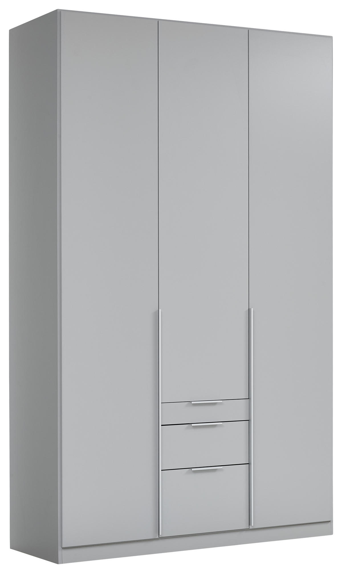 DREHTÜRENSCHRANK in Hellgrau  - Hellgrau/Alufarben, Modern, Holzwerkstoff (136/229/54cm) - Rauch Möbel