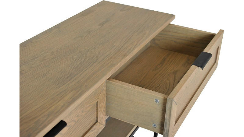 KONSOLBORD i metall, trä    - svart/grå ek, Design, metall/trä (120/75/36cm) - Best Price