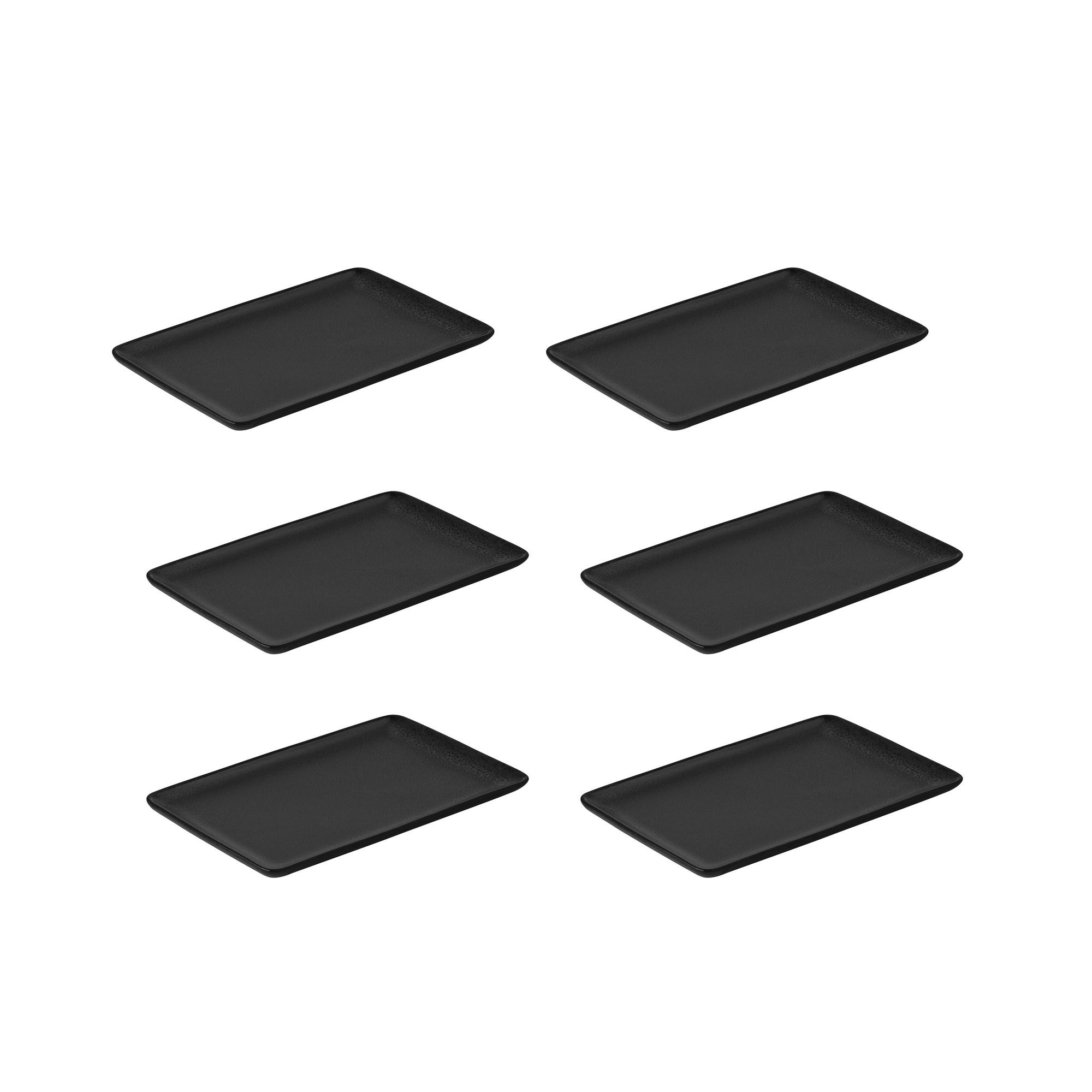 Aida Servierplatten-Set Raw Schwarz Hochglanz 15x1.5x23.5 cm