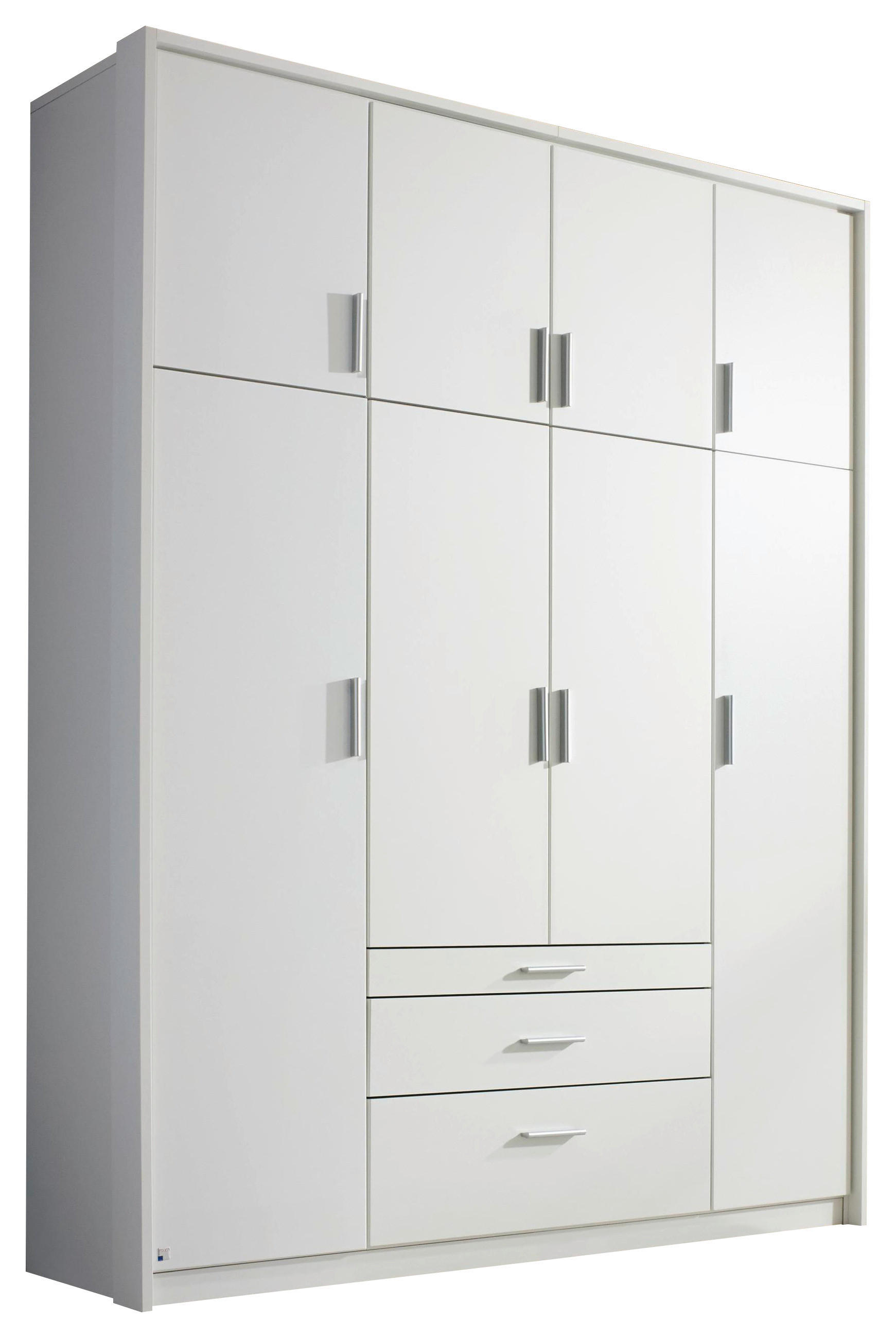 DREHTÜRENSCHRANK 185/231/56 cm 8-türig Weiß  - Silberfarben/Weiß, Design, Holzwerkstoff/Kunststoff (185/231/56cm) - Rauch Möbel