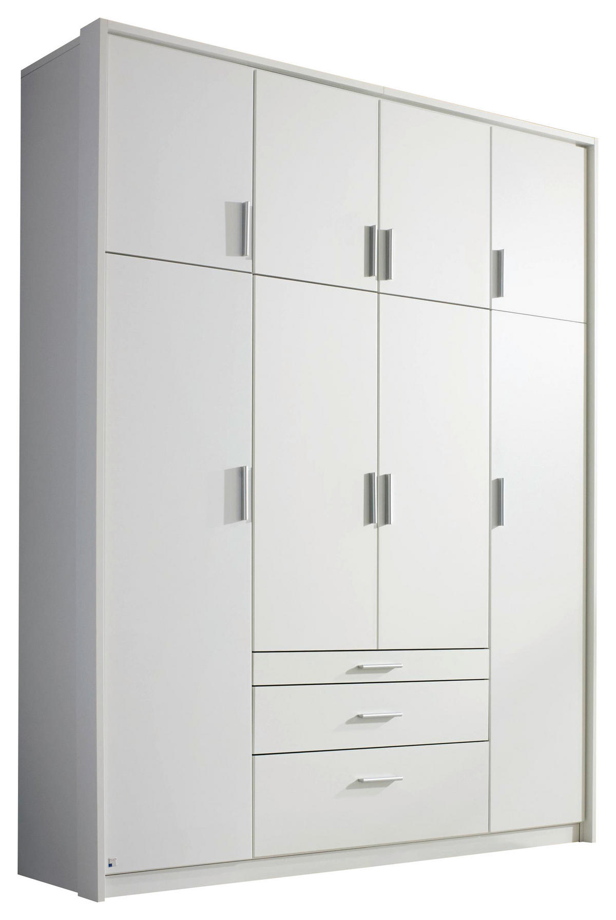 DREHTÜRENSCHRANK  in Weiß  - Silberfarben/Weiß, Design, Holzwerkstoff/Kunststoff (185/231/56cm) - Rauch Möbel