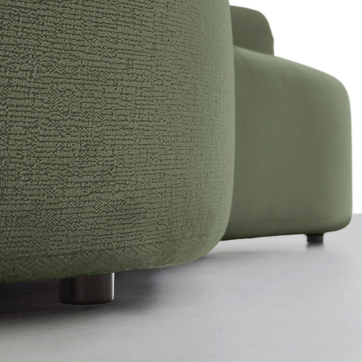 BIG SOFFA i chenille grön  - grön/svart, Modern, textil/plast (235/72/110cm) - MID.YOU